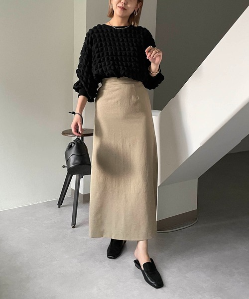 CAPRICIEUX LE'MAGE（カプリシューレマージュ）の「ぽこぽこプルオーバー（シャツ/ブラウス・レディース・ホワイト/ブラック/イエロー・FREE）」の7枚目の写真