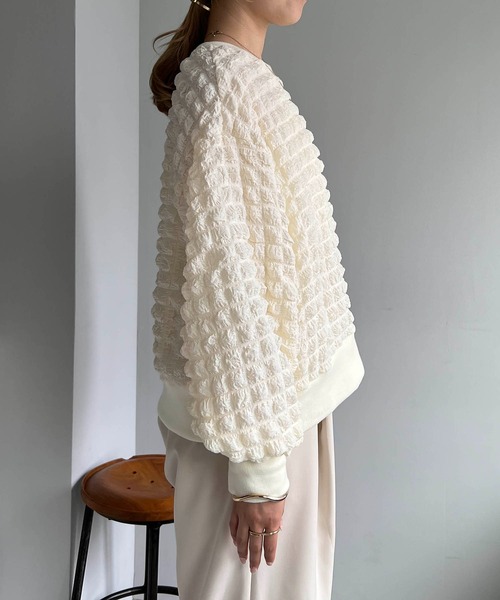 CAPRICIEUX LE'MAGE（カプリシューレマージュ）の「ぽこぽこプルオーバー（シャツ/ブラウス・レディース・ホワイト/ブラック/イエロー・FREE）」の12枚目の写真