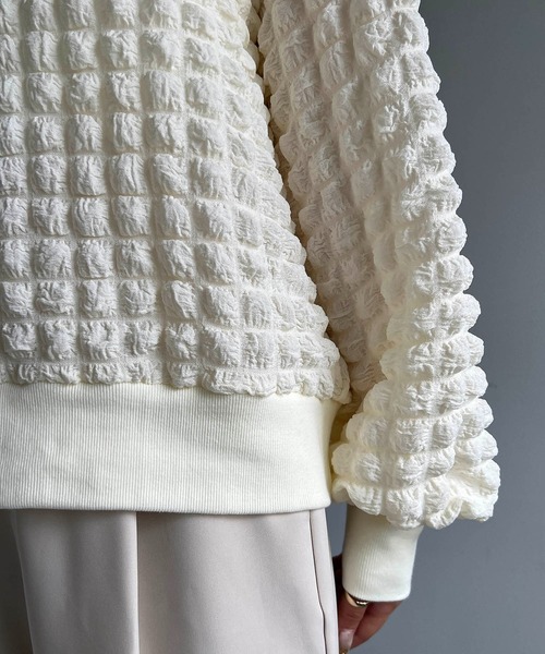 CAPRICIEUX LE'MAGE（カプリシューレマージュ）の「ぽこぽこプルオーバー（シャツ/ブラウス・レディース・ホワイト/ブラック/イエロー・FREE）」の8枚目の写真