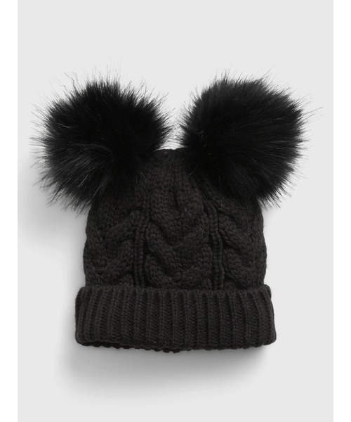 GAP（ギャップ）の「ケーブルニット ポンポンビーニー (幼児)（ニットキャップ/ビーニー・キッズ・ブラック/その他/ピンク系その他・S/M/M/L）」の2枚目の写真