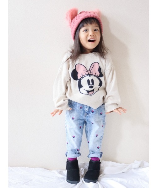 GAP（ギャップ）の「ケーブルニット ポンポンビーニー (幼児)（ニットキャップ/ビーニー・キッズ・ブラック/その他/ピンク系その他・S/M/M/L）」の4枚目の写真