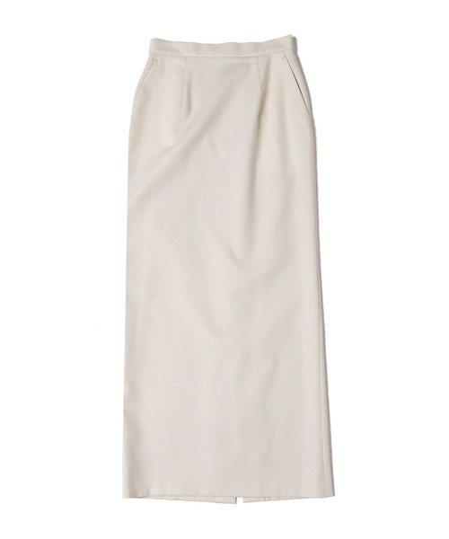 UNDECORATED(アンデコレイテッド)の「UNDECORATED アンデコレイテッド / 100/2 Cotton Double Cloth Slit Skirt スーピマコットン ダブルクロス スリットスカート(セットアップ) / UDS23411(スカート・レディース・ブラック/アイボリー・1/0)」の1枚目の写真