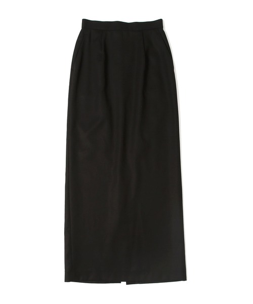 UNDECORATED(アンデコレイテッド)の「UNDECORATED アンデコレイテッド / 100/2 Cotton Double Cloth Slit Skirt スーピマコットン ダブルクロス スリットスカート(セットアップ) / UDS23411(スカート・レディース・ブラック/アイボリー・1/0)」の2枚目の写真