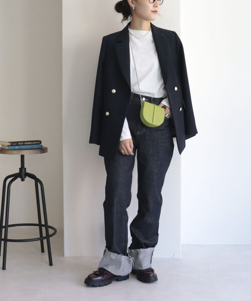 fredy emue（フレディエミュ）の「ダブルブレスト テーラードジャケット（テーラードジャケット・レディース・キャメル/ネイビー・38/36）」の11枚目の写真