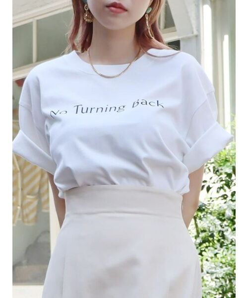 EVRIS（エヴリス）の「シンプルロゴTシャツ（Tシャツ/カットソー・レディース・ホワイト/グリーン/ブラック・FREE）」の2枚目の写真