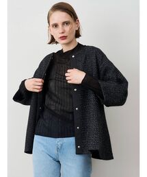 ツイードバックフレアジャケット