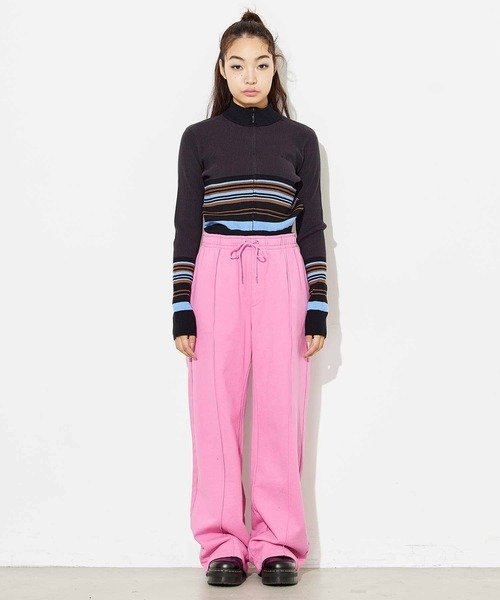 X-girl（エックスガール）の「HEAVYWEIGHT SWEAT PANTS（スウェットパンツ・レディース・チャコール/ピンク/ネイビー・M/S）」の4枚目の写真