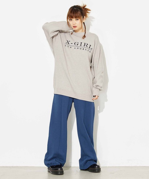 X-girl（エックスガール）の「HEAVYWEIGHT SWEAT PANTS（スウェットパンツ・レディース・チャコール/ピンク/ネイビー・M/S）」の11枚目の写真