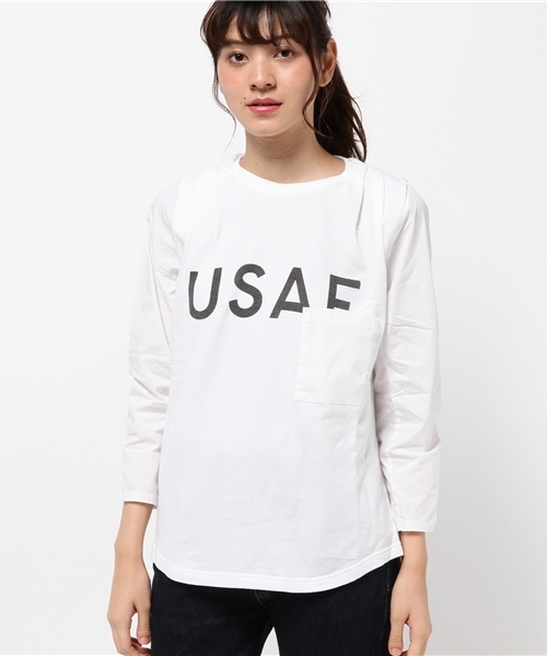 Another Edition(アナザーエディション)の「コンビタックプルオーバーⅡ/ AEBC COMBI TUCK PO Ⅱ◆(Tシャツ/カットソー・レディース・ホワイト/グレー・フリー)」の3枚目の写真