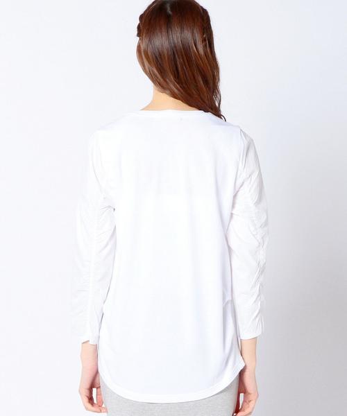 Another Edition(アナザーエディション)の「コンビタックプルオーバーⅡ/ AEBC COMBI TUCK PO Ⅱ◆(Tシャツ/カットソー・レディース・ホワイト/グレー・フリー)」の5枚目の写真