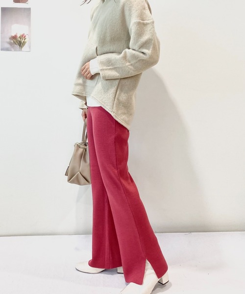 CECIL McBEE(セシルマクビー)の「ミラノリブサイドスリットニットフレアパンツ(その他パンツ・レディース・ブラック/グレイッシュベージュ/ピンク/グリーン/アイボリー・MEDIUM)」の13枚目の写真