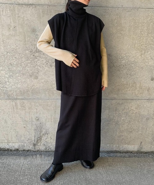 select MOCA by son(セレクトモカバイソン)の「フィンガーリブタートルネックニット(ニット/セーター・レディース・アイボリー/ブラック/グリーン/ブラウン・FREE)」の17枚目の写真