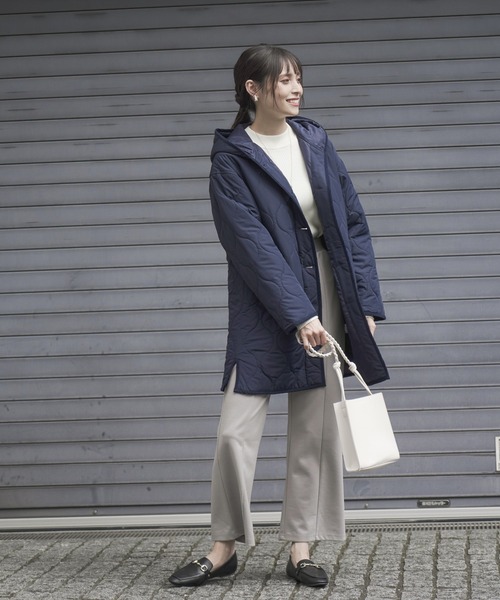 NAVY（ネイビー）の「フードキルティングコート（その他アウター・レディース・ブラック/ネイビー/ベージュ・フリー）」の15枚目の写真