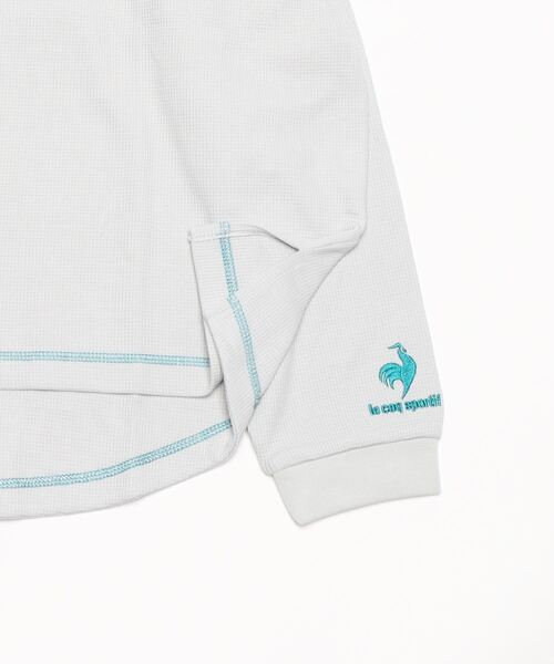 le coq sportif(ルコックスポルティフ)の「ルコック ワッフルロングスリーブシャツ 長袖 吸汗 UVカット ゆったりシルエット tシャツ スポーツウエア レディース トレーニングウエア(Tシャツ/カットソー・レディース・ホワイト/ブルー/グレー・S/M/XL/L)」の4枚目の写真