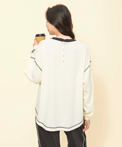 le coq sportif(ルコックスポルティフ)の「ルコック ワッフルロングスリーブシャツ 長袖 吸汗 UVカット ゆったりシルエット tシャツ スポーツウエア レディース トレーニングウエア(Tシャツ/カットソー・レディース・ホワイト/ブルー/グレー・S/M/XL/L)」の9枚目の写真
