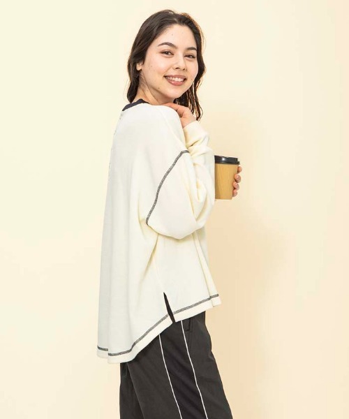 le coq sportif(ルコックスポルティフ)の「ルコック ワッフルロングスリーブシャツ 長袖 吸汗 UVカット ゆったりシルエット tシャツ スポーツウエア レディース トレーニングウエア(Tシャツ/カットソー・レディース・ホワイト/ブルー/グレー・S/M/XL/L)」の10枚目の写真