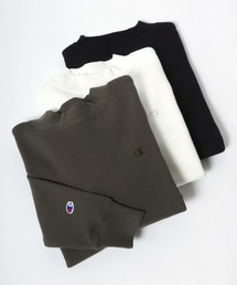 Champion(チャンピオン)モックネック裏起毛スウェットトップス レディース/無地ワンポイントロゴ トレーナープルオーバー