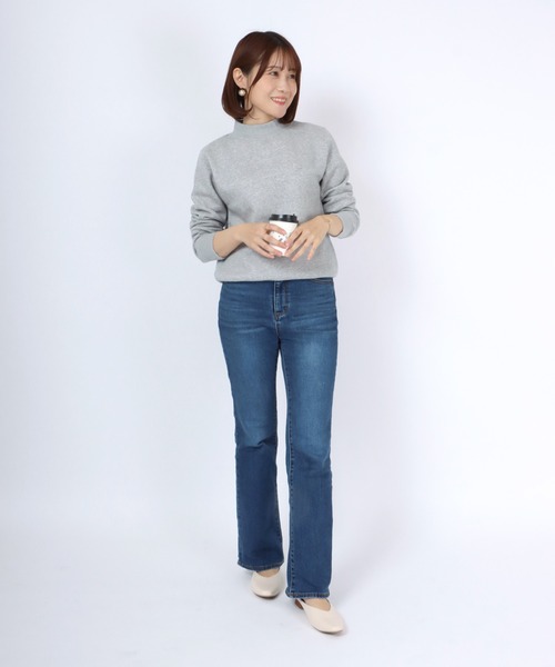 Champion(チャンピオン)の「Champion(チャンピオン)モックネック裏起毛スウェットトップス レディース/無地ワンポイントロゴ トレーナープルオーバー(スウェット・レディース・グレー/ピンク系その他/ブラック/グリーン系その他/ホワイト・L/M)」の21枚目の写真