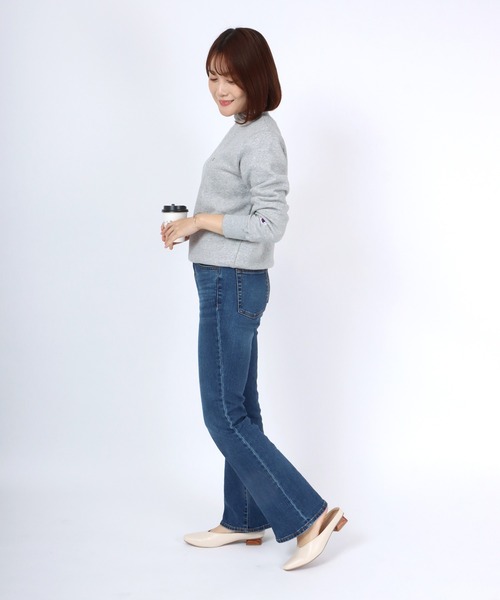 Champion(チャンピオン)の「Champion(チャンピオン)モックネック裏起毛スウェットトップス レディース/無地ワンポイントロゴ トレーナープルオーバー(スウェット・レディース・グレー/ピンク系その他/ブラック/グリーン系その他/ホワイト・L/M)」の20枚目の写真