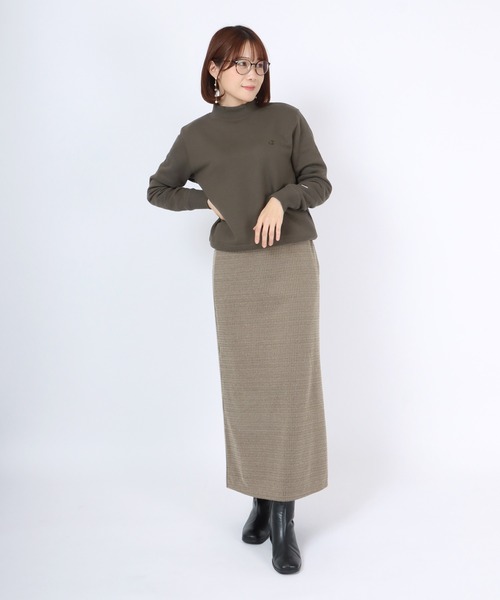 Champion(チャンピオン)の「Champion(チャンピオン)モックネック裏起毛スウェットトップス レディース/無地ワンポイントロゴ トレーナープルオーバー(スウェット・レディース・グレー/ピンク系その他/ブラック/グリーン系その他/ホワイト・L/M)」の16枚目の写真