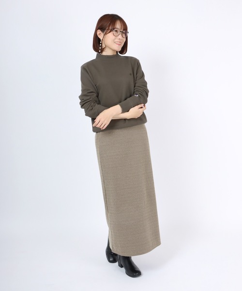Champion(チャンピオン)の「Champion(チャンピオン)モックネック裏起毛スウェットトップス レディース/無地ワンポイントロゴ トレーナープルオーバー(スウェット・レディース・グレー/ピンク系その他/ブラック/グリーン系その他/ホワイト・L/M)」の14枚目の写真