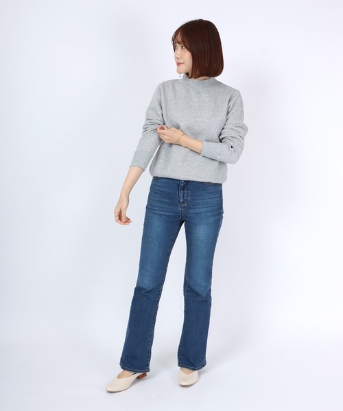 Champion(チャンピオン)の「Champion(チャンピオン)モックネック裏起毛スウェットトップス レディース/無地ワンポイントロゴ トレーナープルオーバー(スウェット・レディース・グレー/ピンク系その他/ブラック/グリーン系その他/ホワイト・L/M)」の19枚目の写真