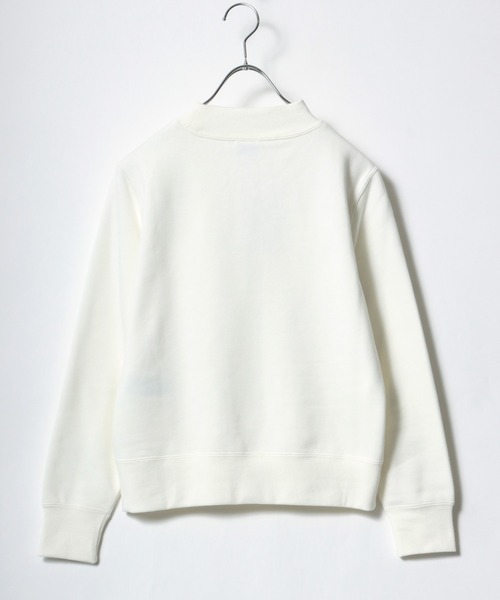 Champion(チャンピオン)の「Champion(チャンピオン)モックネック裏起毛スウェットトップス レディース/無地ワンポイントロゴ トレーナープルオーバー(スウェット・レディース・グレー/ピンク系その他/ブラック/グリーン系その他/ホワイト・L/M)」の7枚目の写真