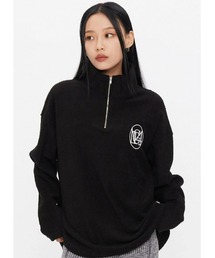A'GEM/9 × .kom『TARGETTO/ターゲット』TERRY HALF ZIP UP SWEAT SHIRT/テリーハーフ ZIPUP
