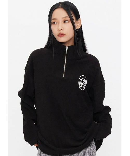 TARGETTO（ターゲット）の「A'GEM/9 × .kom『TARGETTO/ターゲット』TERRY HALF ZIP UP SWEAT SHIRT/テリーハーフ ZIPUP（スウェット・レディース・アイボリー/ブラック・FREE）」の2枚目の写真