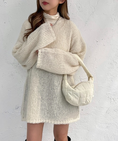 apres jour mignon(アプレジュールミニョン)の「モヘアライクニット【ZOZOTOWN限定アイテム】(ニット/セーター・レディース・ピンク/グリーン/アイボリー・X-LARGE/フリー)」の1枚目の写真
