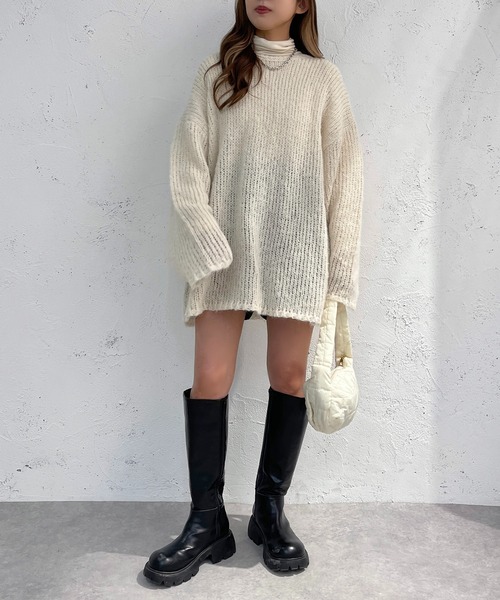 apres jour mignon(アプレジュールミニョン)の「モヘアライクニット【ZOZOTOWN限定アイテム】(ニット/セーター・レディース・ピンク/グリーン/アイボリー・X-LARGE/フリー)」の8枚目の写真