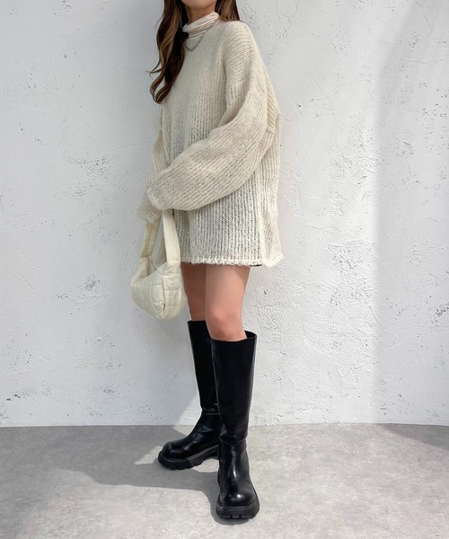apres jour mignon(アプレジュールミニョン)の「モヘアライクニット【ZOZOTOWN限定アイテム】(ニット/セーター・レディース・ピンク/グリーン/アイボリー・X-LARGE/フリー)」の9枚目の写真