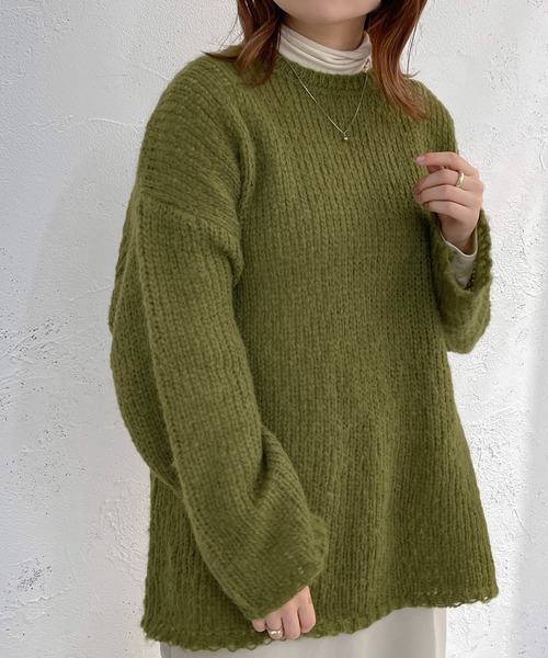apres jour mignon(アプレジュールミニョン)の「モヘアライクニット【ZOZOTOWN限定アイテム】(ニット/セーター・レディース・ピンク/グリーン/アイボリー・X-LARGE/フリー)」の11枚目の写真