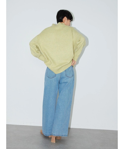 AMERICAN HOLIC（アメリカンホリック）の「カラーMIXモックネックニットプルオーバー（ニット/セーター・レディース・サックスブルー/ピンク/イエロー/ベージュ系その他・M/L）」の6枚目の写真