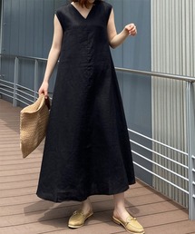 CAROUGE RANANリネン100%ロングマキシ丈ワンピース RANAN（ラナン）の「【carouge】ノースリーブワンピース