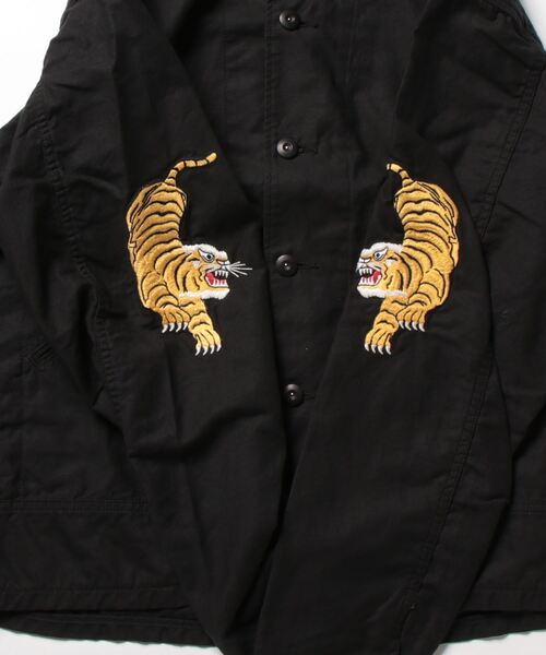 CAL O LINE（キャルオーライン）の「【 CAL O LINE / キャル オー ライン 】 TIGER SOUVENIR JACKET / タイガースーベニアジャケット（ミリタリージャケット・メンズ・ブラック・MEDIUM/LARGE）」の11枚目の写真