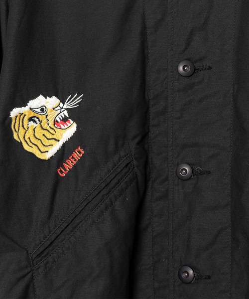 CAL O LINE（キャルオーライン）の「【 CAL O LINE / キャル オー ライン 】 TIGER SOUVENIR JACKET / タイガースーベニアジャケット（ミリタリージャケット・メンズ・ブラック・MEDIUM/LARGE）」の6枚目の写真