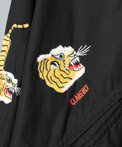 CAL O LINE（キャルオーライン）の「【 CAL O LINE / キャル オー ライン 】 TIGER SOUVENIR JACKET / タイガースーベニアジャケット（ミリタリージャケット・メンズ・ブラック・MEDIUM/LARGE）」の7枚目の写真