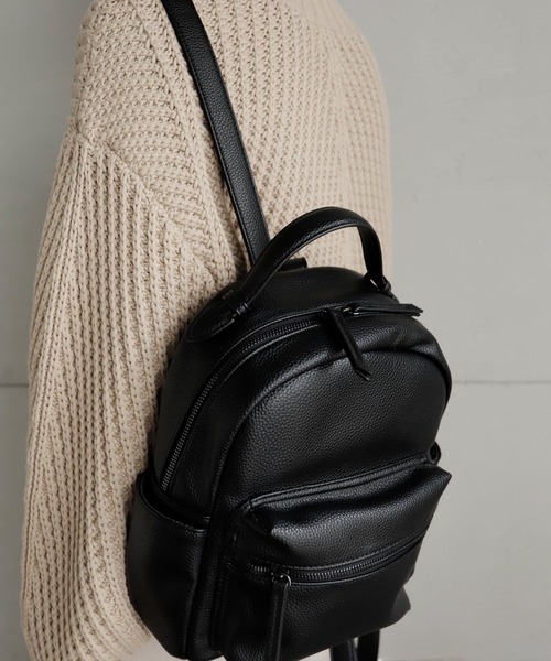 VitaFelice（ヴィータフェリーチェ）の「9ポケットミニリュック（バックパック/リュック・レディース・グレー/ブラック/カーキ/ライトグレー/ベージュ系・FREE）」の17枚目の写真