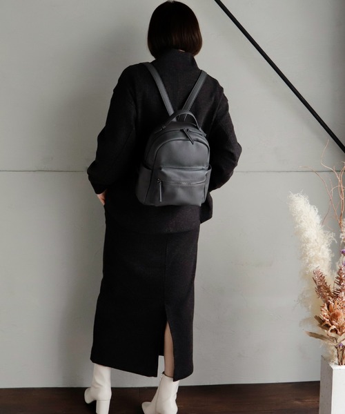 VitaFelice（ヴィータフェリーチェ）の「9ポケットミニリュック（バックパック/リュック・レディース・グレー/ブラック/カーキ/ライトグレー/ベージュ系・FREE）」の21枚目の写真