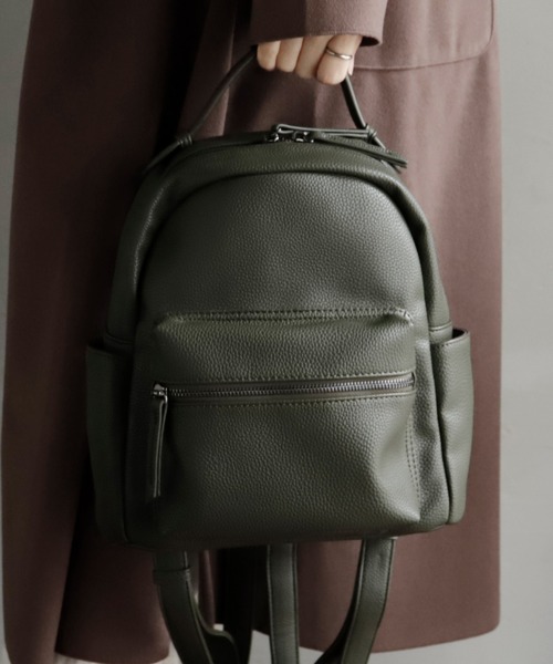 VitaFelice（ヴィータフェリーチェ）の「9ポケットミニリュック（バックパック/リュック・レディース・グレー/ブラック/カーキ/ライトグレー/ベージュ系・FREE）」の7枚目の写真