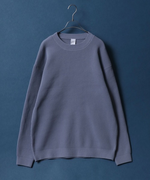 ANPAS(アンパス)の「High Function Oversized Eco Knit Pullover/オーバーサイズ ニットプルオーバー 吸水速乾 UVカット(ニット/セーター・メンズ・アイボリー/グレイッシュブルー/イエロー/ネイビー・M/L)」の1枚目の写真