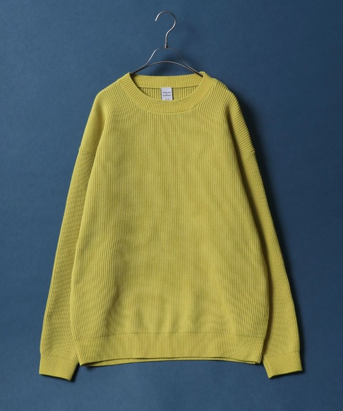 ANPAS(アンパス)の「High Function Oversized Eco Knit Pullover/オーバーサイズ ニットプルオーバー 吸水速乾 UVカット(ニット/セーター・メンズ・アイボリー/グレイッシュブルー/イエロー/ネイビー・M/L)」の4枚目の写真