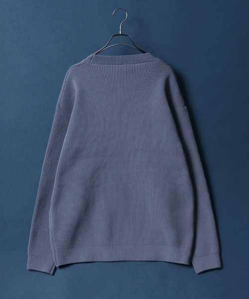 ANPAS(アンパス)の「High Function Oversized Eco Knit Pullover/オーバーサイズ ニットプルオーバー 吸水速乾 UVカット(ニット/セーター・メンズ・アイボリー/グレイッシュブルー/イエロー/ネイビー・M/L)」の5枚目の写真
