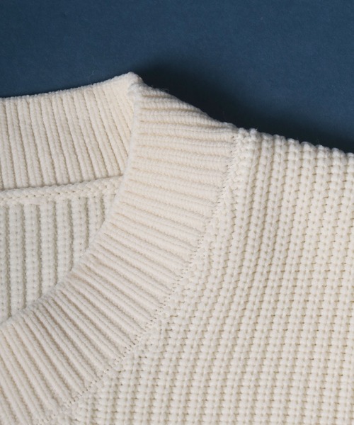 ANPAS(アンパス)の「High Function Oversized Eco Knit Pullover/オーバーサイズ ニットプルオーバー 吸水速乾 UVカット(ニット/セーター・メンズ・アイボリー/グレイッシュブルー/イエロー/ネイビー・M/L)」の6枚目の写真