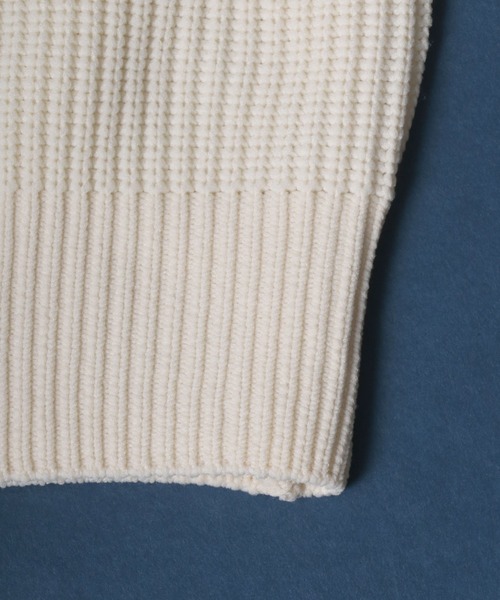 ANPAS(アンパス)の「High Function Oversized Eco Knit Pullover/オーバーサイズ ニットプルオーバー 吸水速乾 UVカット(ニット/セーター・メンズ・アイボリー/グレイッシュブルー/イエロー/ネイビー・M/L)」の7枚目の写真
