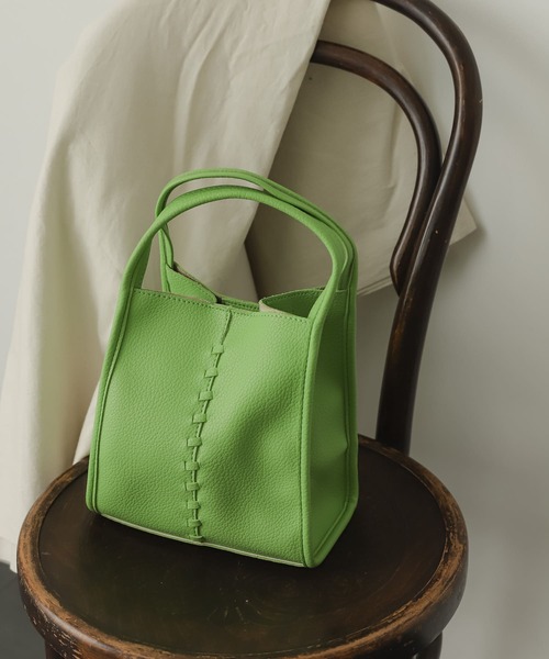 SENSE OF PLACE by URBAN RESEARCH（センスオブプレイスバイアーバンリサーチ）の「センター編みミニトートバッグ（ショルダーバッグ・レディース・ブラック/ベージュ/グリーン・ONE）」の3枚目の写真