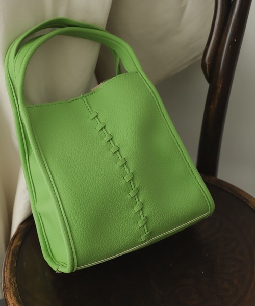 SENSE OF PLACE by URBAN RESEARCH（センスオブプレイスバイアーバンリサーチ）の「センター編みミニトートバッグ（ショルダーバッグ・レディース・ブラック/ベージュ/グリーン・ONE）」の5枚目の写真