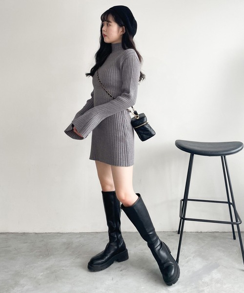 Heather（ヘザー）の「ニットベレー　184181（ハンチング/ベレー帽・レディース・グレー/ブラック・ONE SIZE）」の8枚目の写真