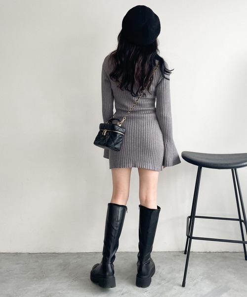 Heather（ヘザー）の「ニットベレー　184181（ハンチング/ベレー帽・レディース・グレー/ブラック・ONE SIZE）」の9枚目の写真